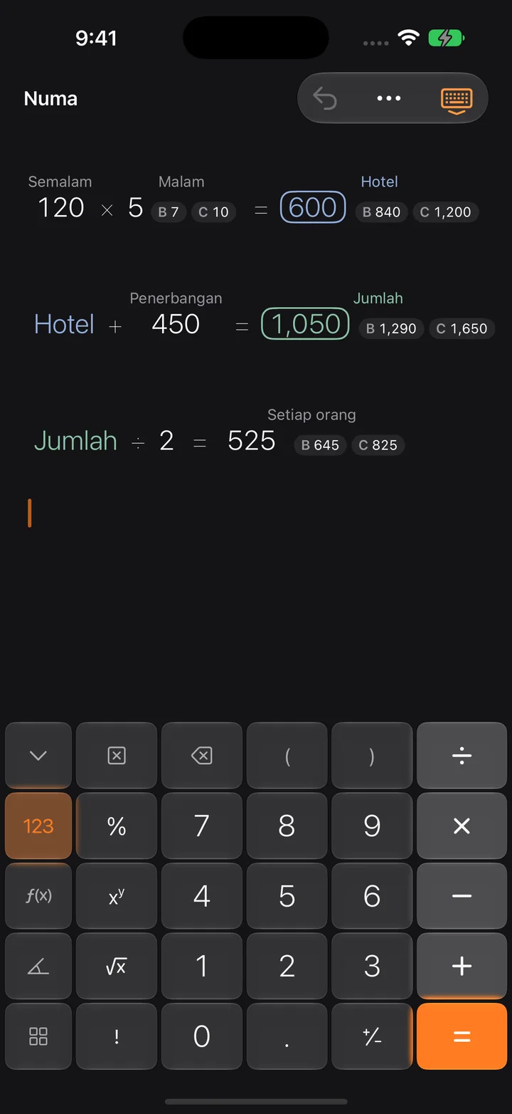 Bandingkan senario
